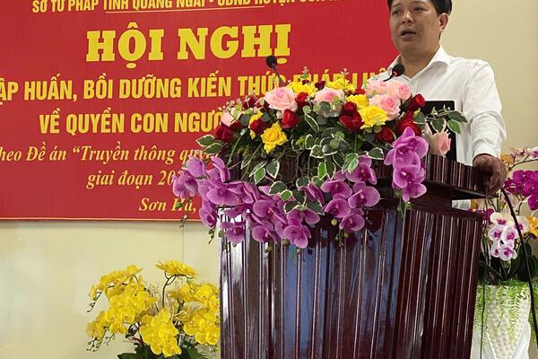 SỞ TƯ PHÁP TỔ CHỨC TẬP HUẤN, BỒI DƯỠNG KIẾN THỨC PHÁP  LUẬT   VỀ QUYỀN CON NGƯỜI NĂM 2025 TẠI HUYỆN SƠN HÀ